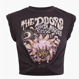 Micas The Doors Black Graphic Women’s Cropped T-Shirt